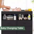 Whizmax Baby Changing Table Dresser with Drawers, Baby Changing Station with Changing Table Top, Baby Dresser for Newborns Infants