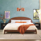 Saracina Home King Boho Arched Headboard Solid Pine Bed