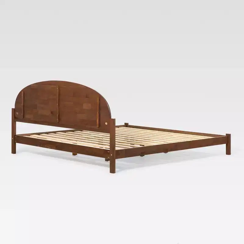 Saracina Home King Boho Arched Headboard Solid Pine Bed