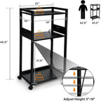 3-Tier Movable Printer Stand - 19Dx 14Wx 40H