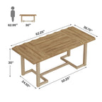 Scrivania rettangolare marrone con gambe in legno massello - 158 cm