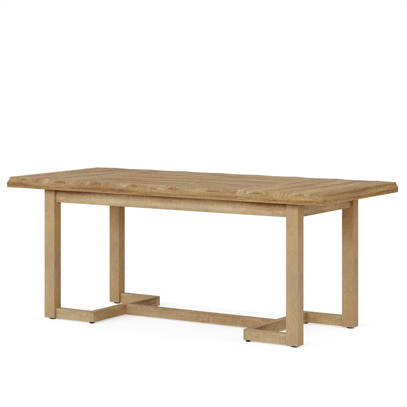 Scrivania rettangolare marrone con gambe in legno massello - 158 cm