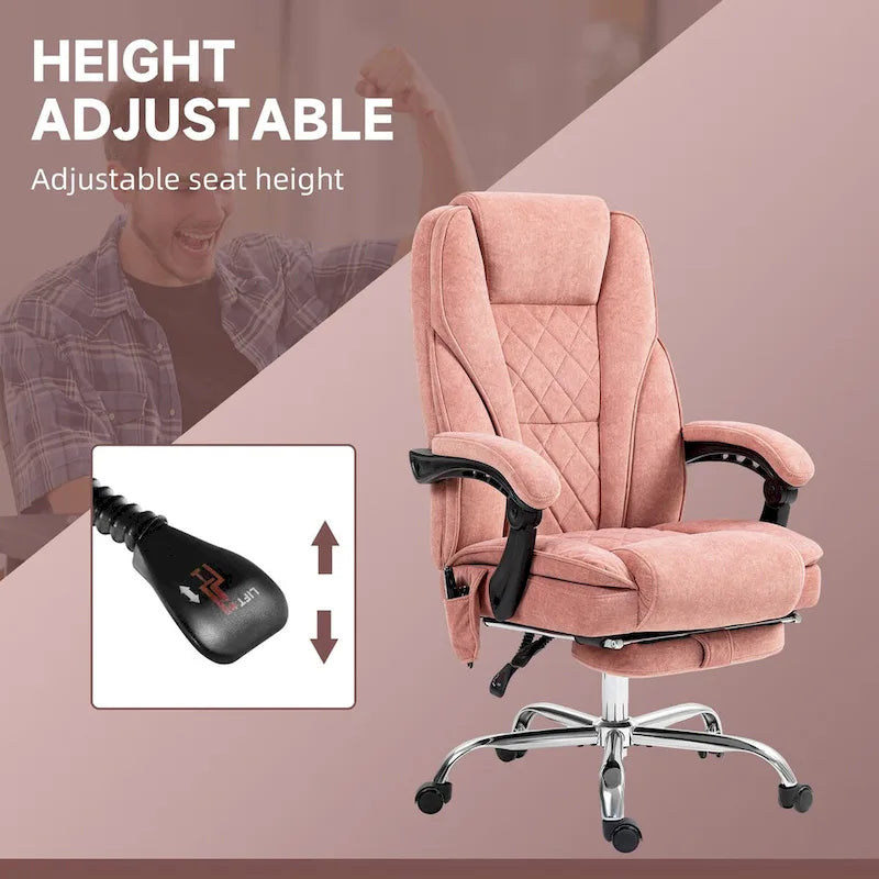 Vinsetto Massage Office Chair with 6 Vibration Points, Heated Reclining Computer Chair, Swivel Desk Chair