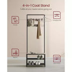 VASAGLE Hall Tree with Bench and Shoe Storage, Entryway Bench with Coat Rack Stand and Shoe Rack, Fabric Shelves