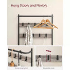 VASAGLE Hall Tree with Bench and Shoe Storage, Entryway Bench with Coat Rack Stand and Shoe Rack, Fabric Shelves