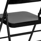 4 Pack Triple Braced & Double Hinged Metal Folding Chair