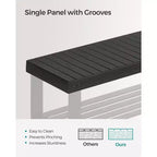 SONGMICS Shoe Rack Bench, 3-Tier Bamboo Shoe Storage Organizer, Entryway Bench, Holds Up to 286 lb, 11.3 x 35.4 x 17.8 Inches