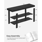 SONGMICS Shoe Rack Bench, 3-Tier Bamboo Shoe Storage Organizer, Entryway Bench, Holds Up to 286 lb, 11.3 x 35.4 x 17.8 Inches