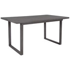 Whisen Set da Pranzo 6 Pezzi in Legno Massello con Tavolo Rettangolare, 4 Sedie e Panchina - Grigio