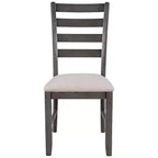 Whisen Set da Pranzo 6 Pezzi in Legno Massello con Tavolo Rettangolare, 4 Sedie e Panchina - Grigio
