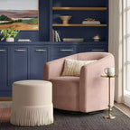 Fringe Drum Ottoman in Velvet - Threshold
