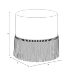 Fringe Drum Ottoman in Velvet - Threshold