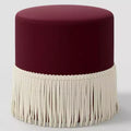 Fringe Drum Ottoman in Velvet - Threshold