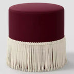 Fringe Drum Ottoman in Velvet - Threshold