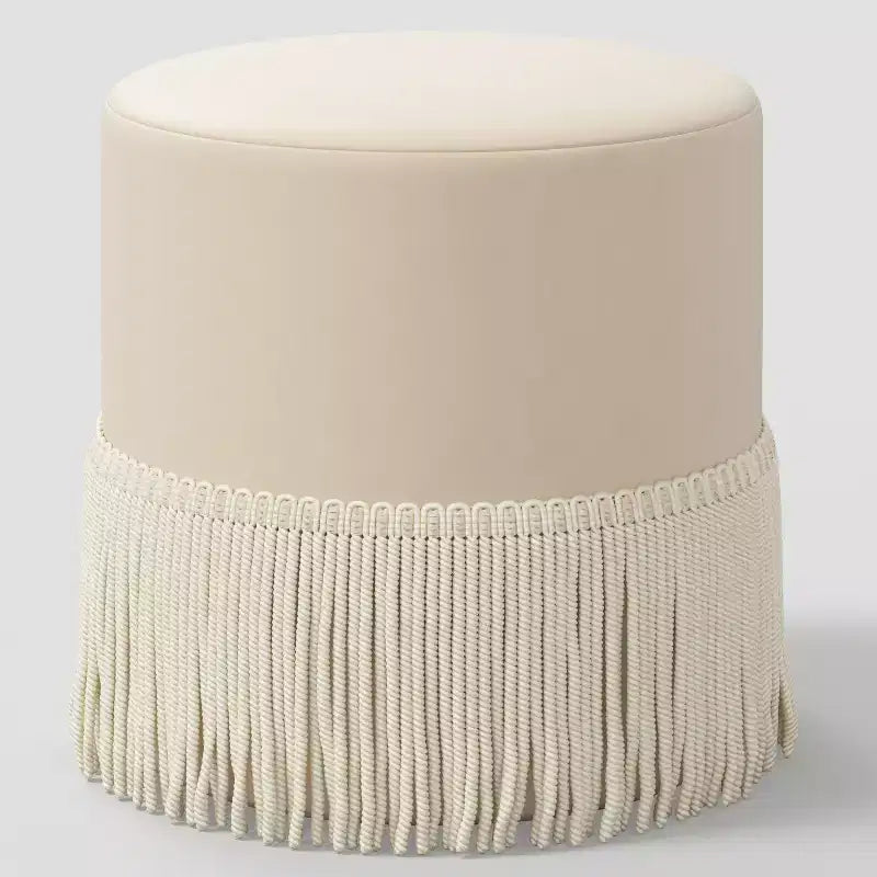 Fringe Drum Ottoman in Velvet - Threshold