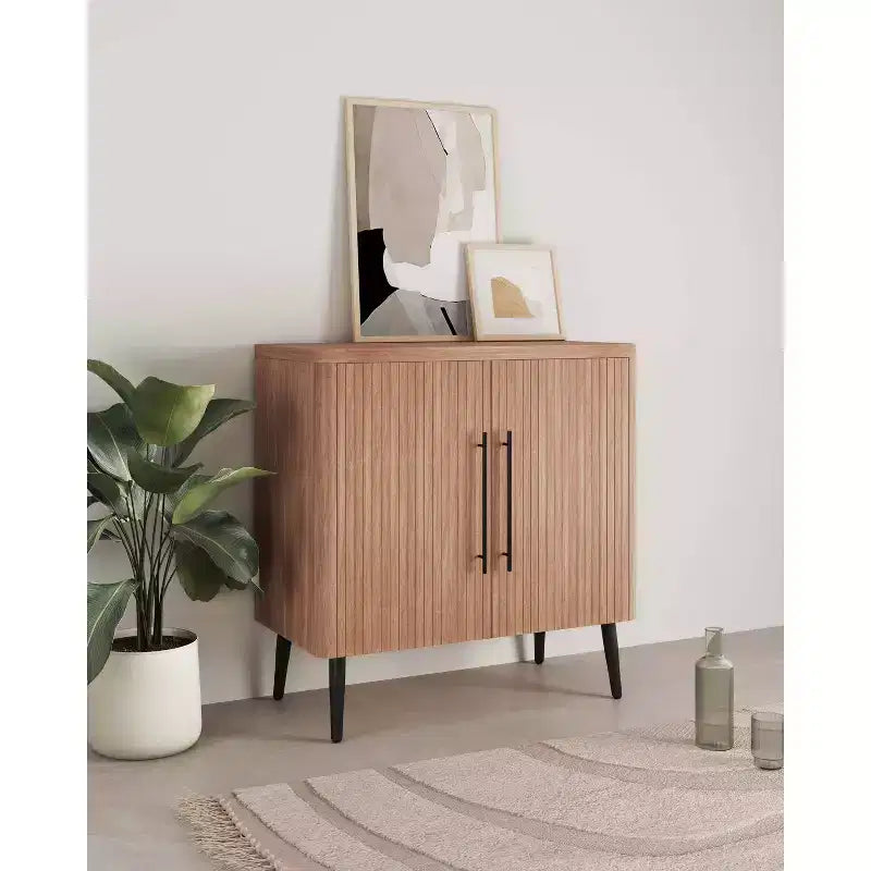 Manhattan Comfort Jodie Mid-Century Modern Accent Cabinet with 2 Shelves