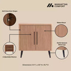 Manhattan Comfort Jodie Mid-Century Modern Accent Cabinet with 2 Shelves