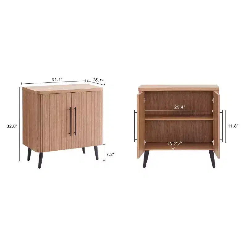 Manhattan Comfort Jodie Mid-Century Modern Accent Cabinet with 2 Shelves
