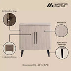 Manhattan Comfort Jodie Mid-Century Modern Accent Cabinet with 2 Shelves