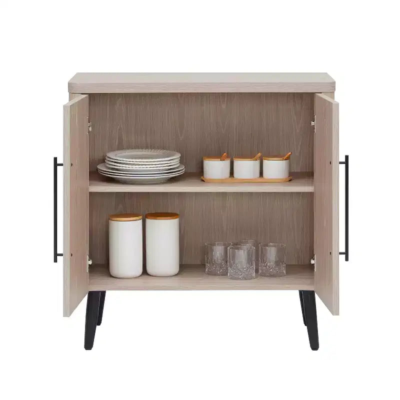 Manhattan Comfort Jodie Mid-Century Modern Accent Cabinet with 2 Shelves
