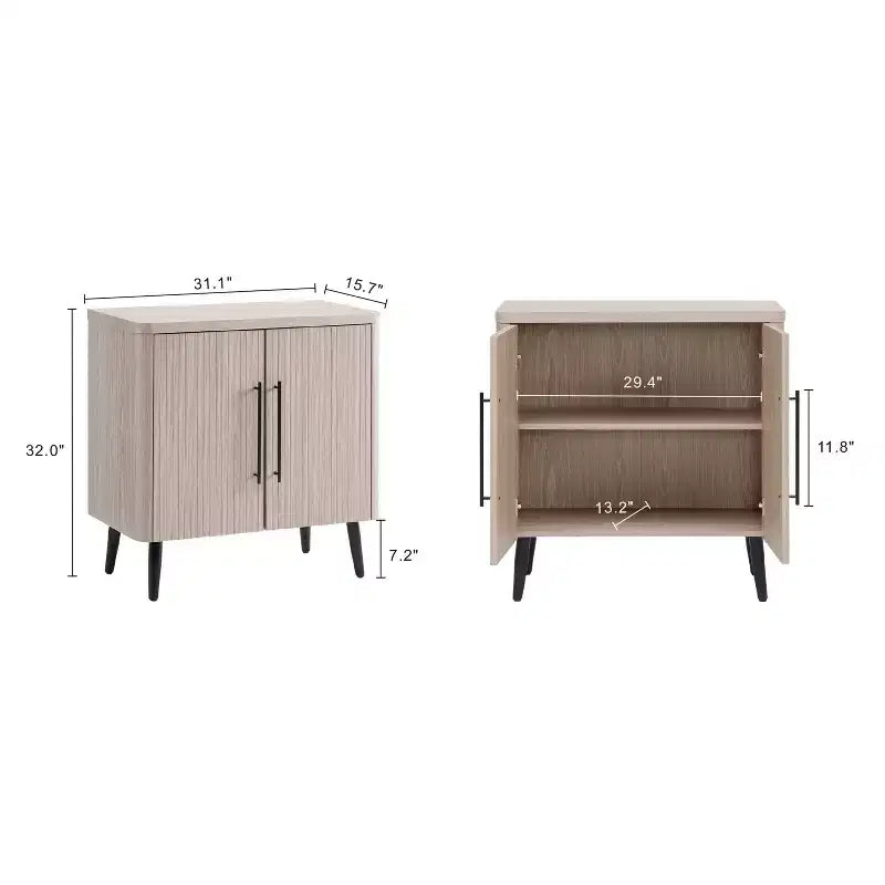 Manhattan Comfort Jodie Mid-Century Modern Accent Cabinet with 2 Shelves