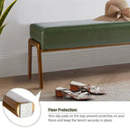 Panca Glitzhome da 42,25" moderna in similpelle con gambe in legno di gomma color noce