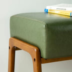 Panca Glitzhome da 42,25" moderna in similpelle con gambe in legno di gomma color noce