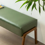 Panca Glitzhome da 42,25" moderna in similpelle con gambe in legno di gomma color noce