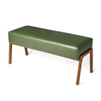 Panca Glitzhome da 42,25" moderna in similpelle con gambe in legno di gomma color noce