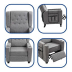 Modern Button Tufted Wingback Push Back Fabric Recliner Chair