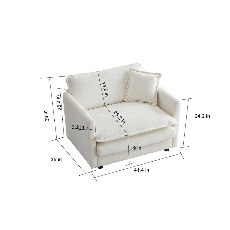 Sofa Set of 3, 1+1+3 Seats Living Room Sofa, Accent Chair, Loveseat