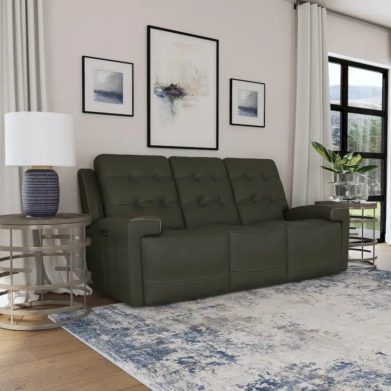 Iris Top Grain Leather Power Reclining Sofa with Power Headrests by Flexsteel