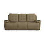Iris Top Grain Leather Power Reclining Sofa with Power Headrests by Flexsteel