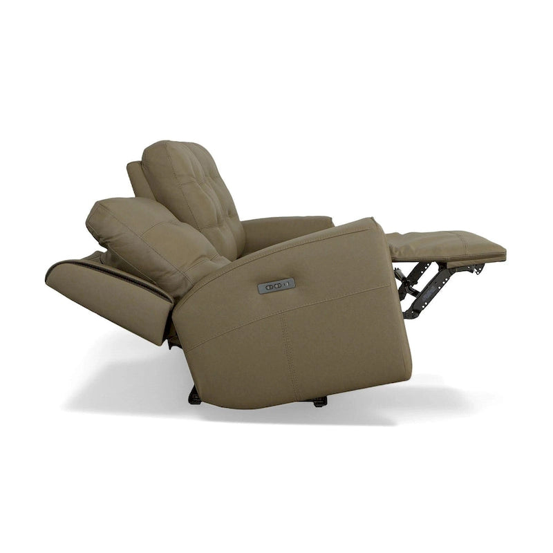 Iris Top Grain Leather Power Reclining Sofa with Power Headrests by Flexsteel