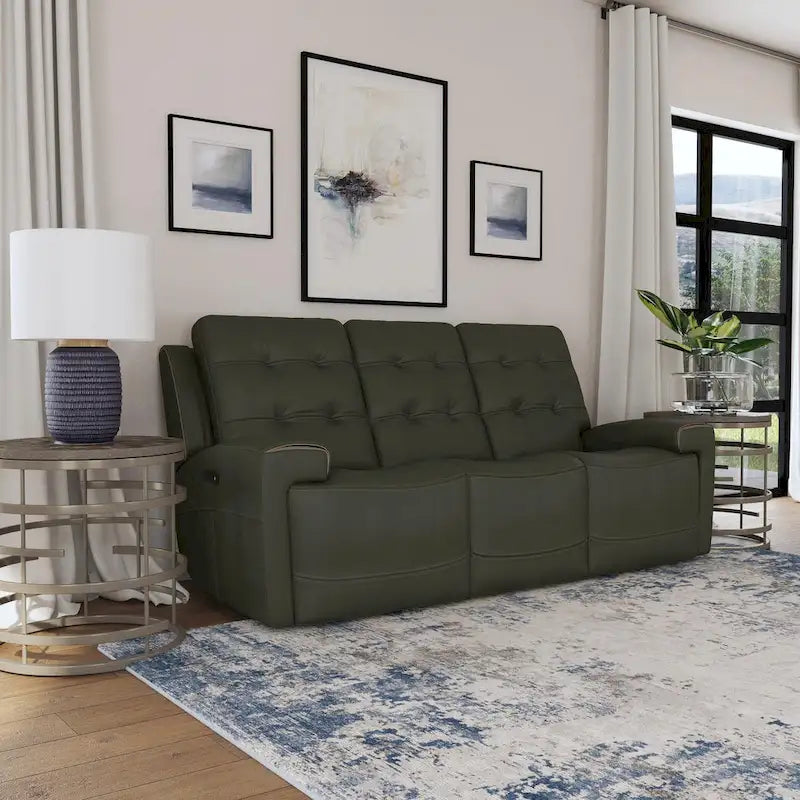 Iris Top Grain Leather Power Reclining Sofa with Power Headrests by Flexsteel
