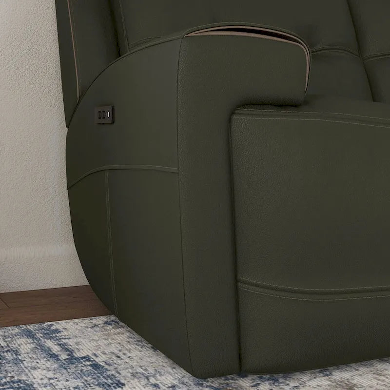 Iris Top Grain Leather Power Reclining Sofa with Power Headrests by Flexsteel