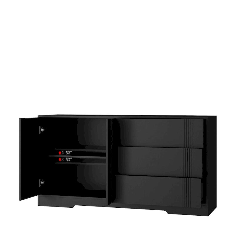 Sideboard Cabinet with Storage,Kitchen Buffet Storage Cabinet with Drawer and Doors, Large Coffee Bar with Adjustable Shelves