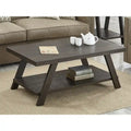 Contemporary Wood Coffee Table with Shelf