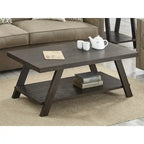 Contemporary Wood Coffee Table with Shelf