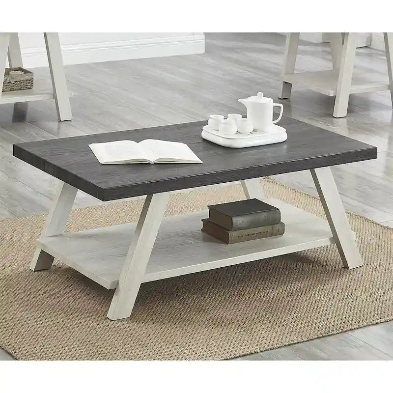 Tavolino da Caffè Moderno in Legno con Ripiano