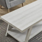 Contemporary Wood Coffee Table with Shelf
