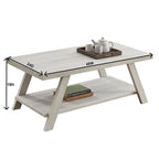 Contemporary Wood Coffee Table with Shelf