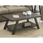Contemporary Wood Coffee Table with Shelf