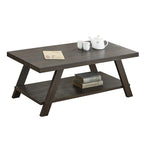 Contemporary Wood Coffee Table with Shelf