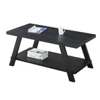 Contemporary Wood Coffee Table with Shelf