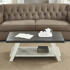 Contemporary Wood Coffee Table with Shelf