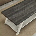 Contemporary Wood Coffee Table with Shelf