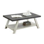 Contemporary Wood Coffee Table with Shelf