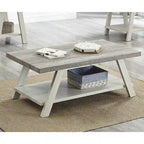 Contemporary Wood Coffee Table with Shelf