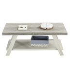 Contemporary Wood Coffee Table with Shelf